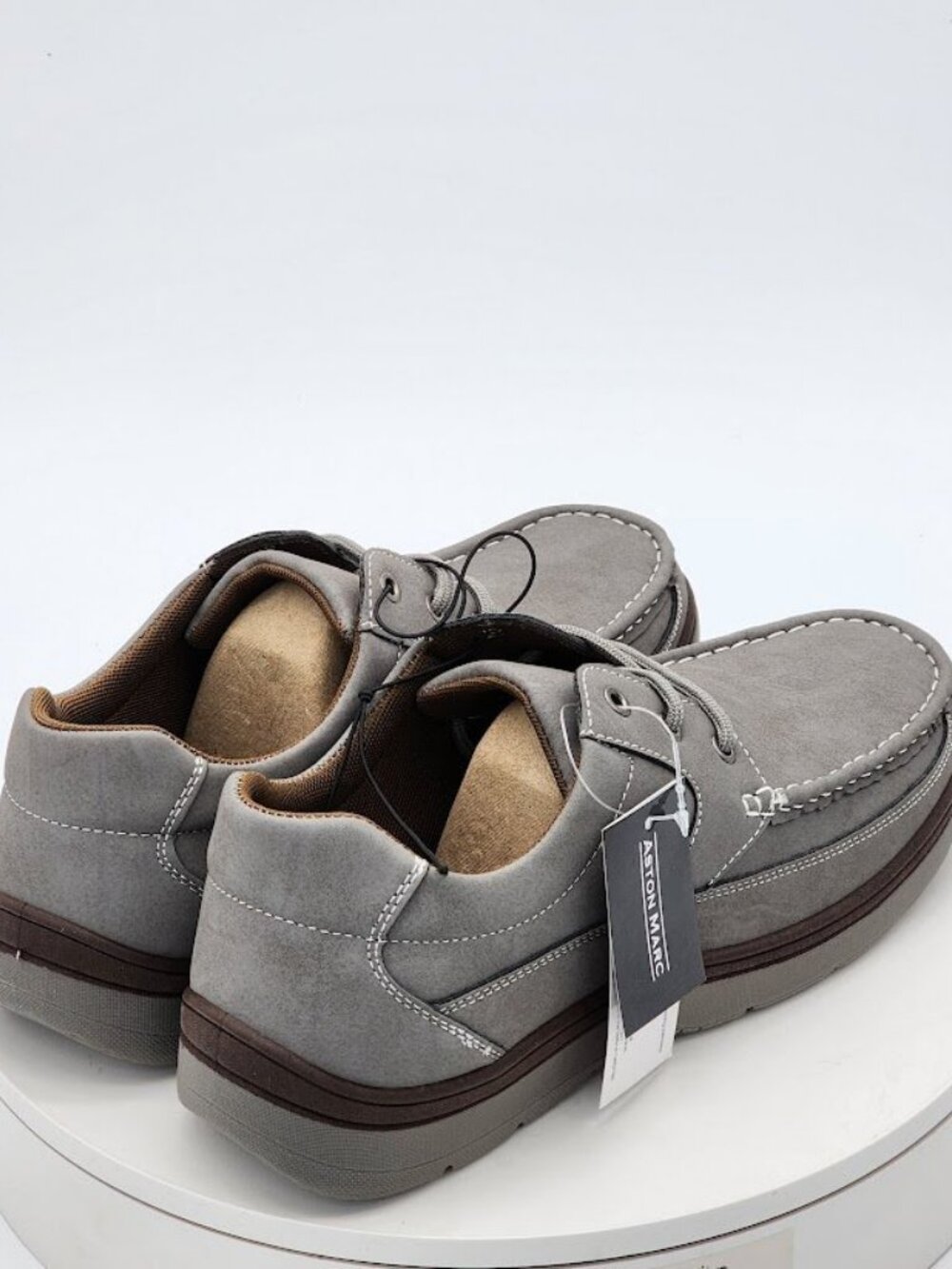 Aston Marc Newport Men’s Gray Moc Toe Casual Comfort Shoes Size 10 M New - Picture 4 of 13